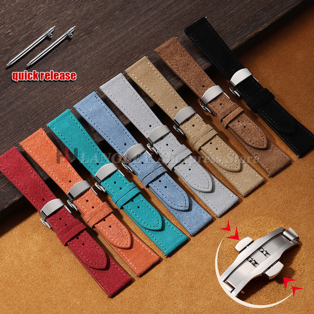 Suede Strap Watch - 18mm 19mm 20mm 22mm Vintage Suede