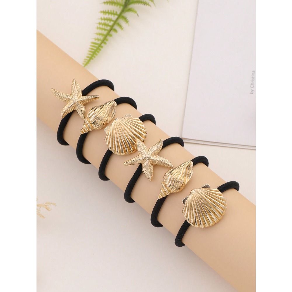 Silicone Band Women - 6pcs/3pcs Metal Ocean Series Starfish &