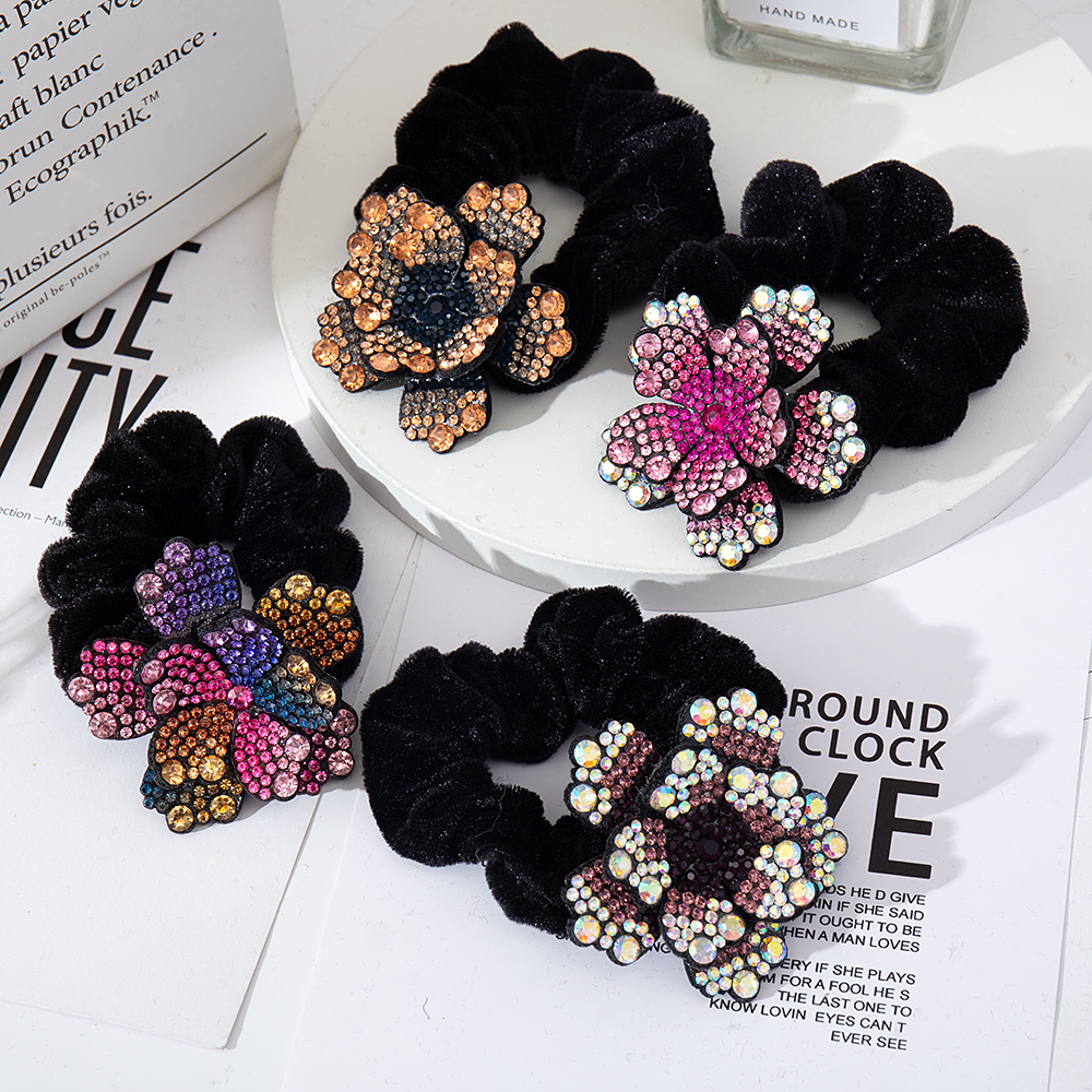 Women Rhinestone Scrunchies Ve - Silicone Band Women 리뷰 및 가격