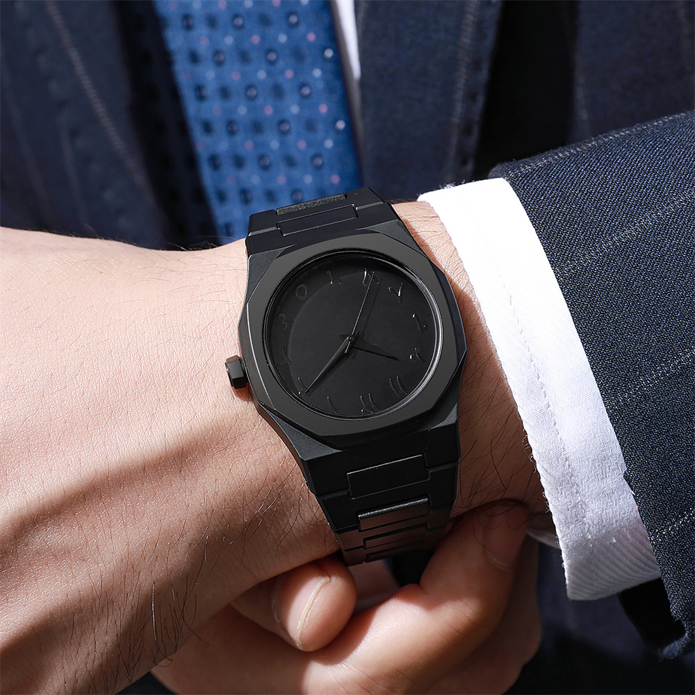 Men's Fashion Simple Black Lar - Butterfly Clasp Deployant 리뷰 및 가격