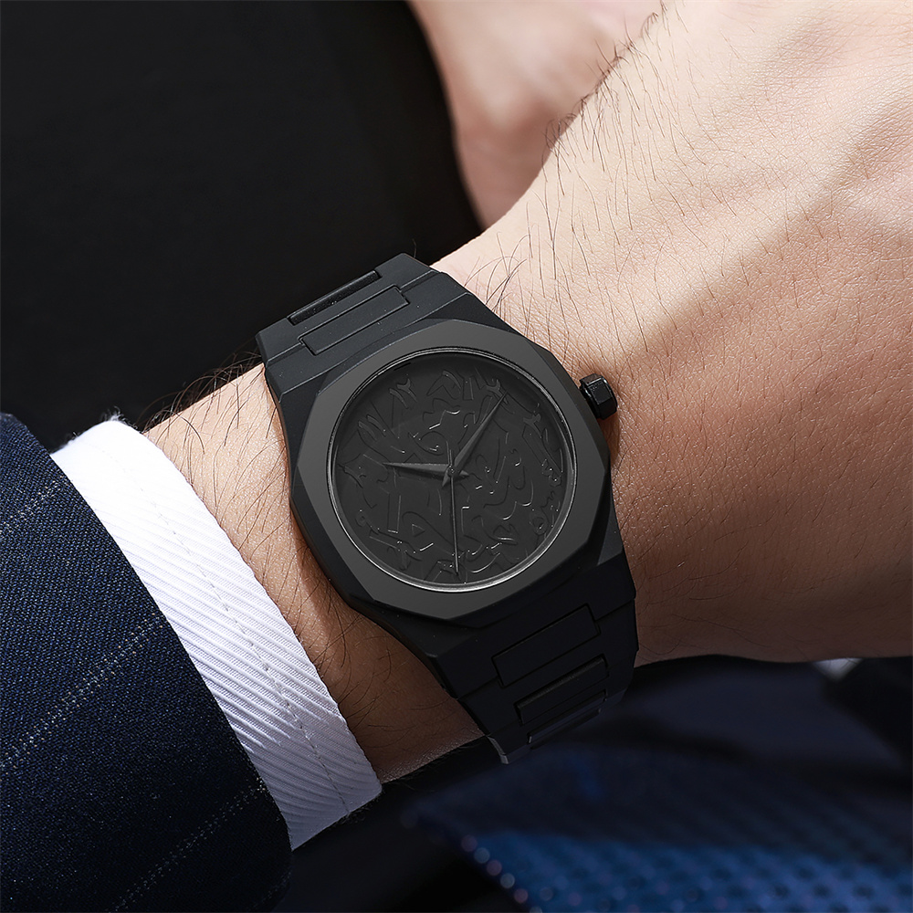 Men's Fashion Simple Black Lar - Butterfly Clasp Deployant 리뷰 및 가격