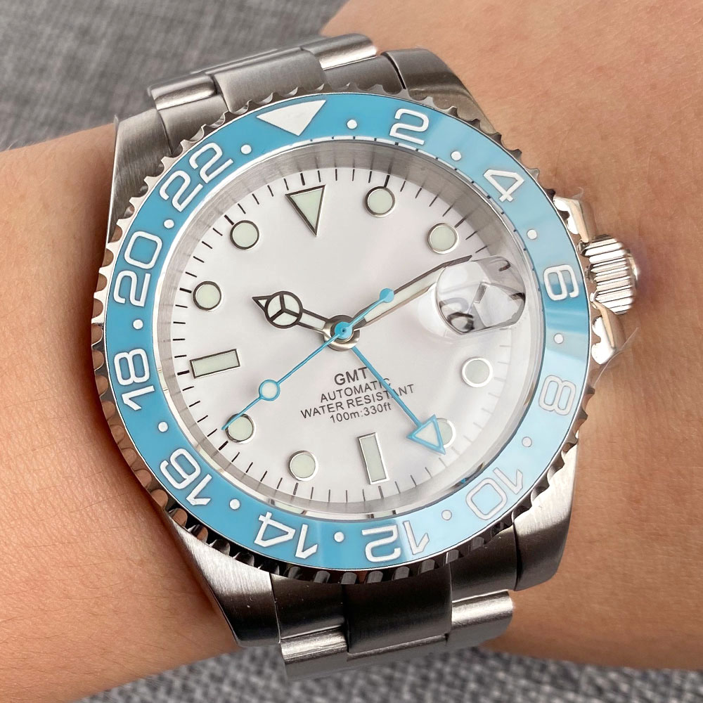 Customized 40mm Ice Blue Dial  - Stainless Bracelet Diver 리뷰 및 가격
