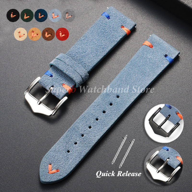 Suede Leather Watch Strap 18mm - Suede Strap Watch 리뷰 및 가격