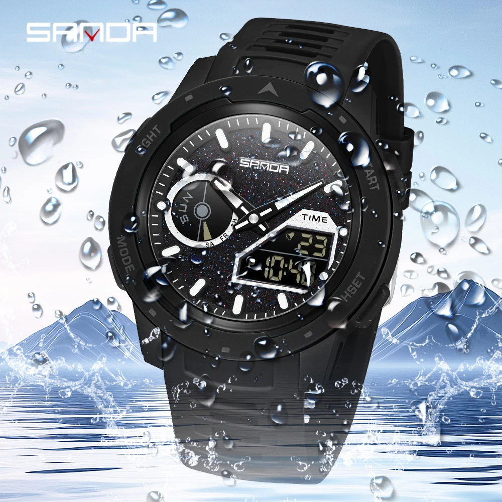SANDA new men's fluorescent wa - Rubber Strap Diver 리뷰 및 가격