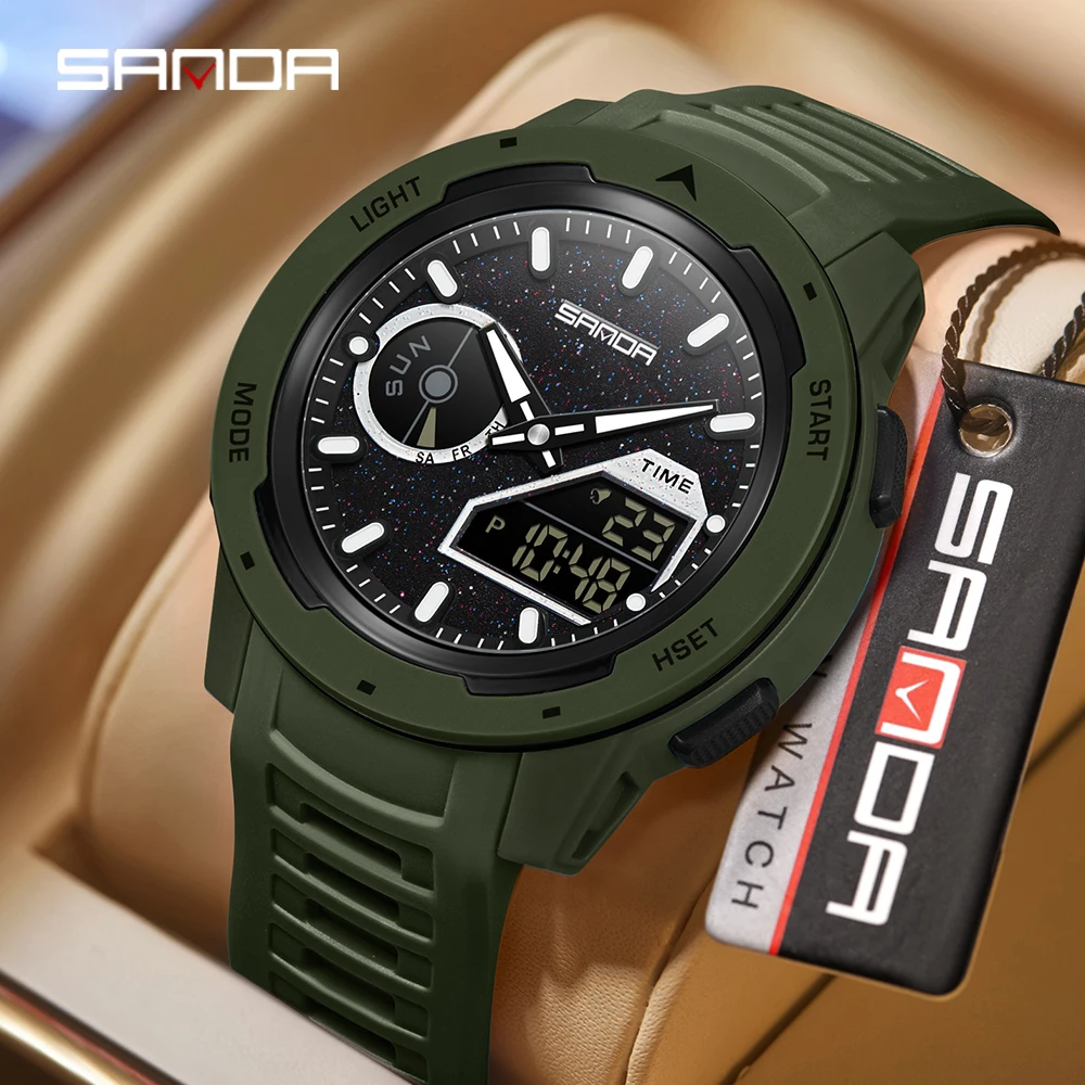 SANDA new men's fluorescent wa - Rubber Strap Diver 리뷰 및 가격
