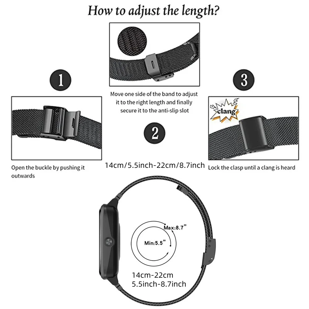 Metal Bands for Honor Watch 4  - Mesh Strap Metal 리뷰 및 가격