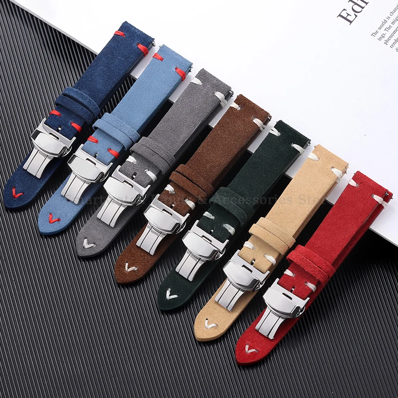 18mm 20mm 22mm Suede Stitching - Suede Strap Watch 리뷰 및 가격