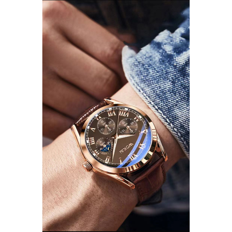 WOKAI Fashion Casual Business  - Leather Watch Band Men 리뷰 및 가격