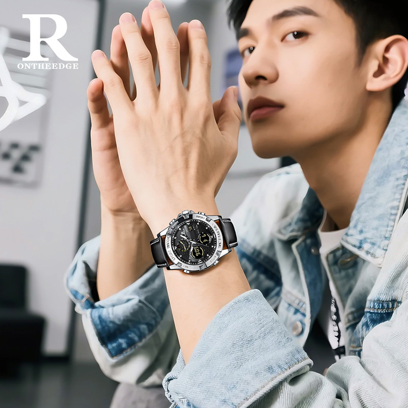 Fashion Men’s Big Face Quartz  - Leather Watch Band Men 리뷰 및 가격