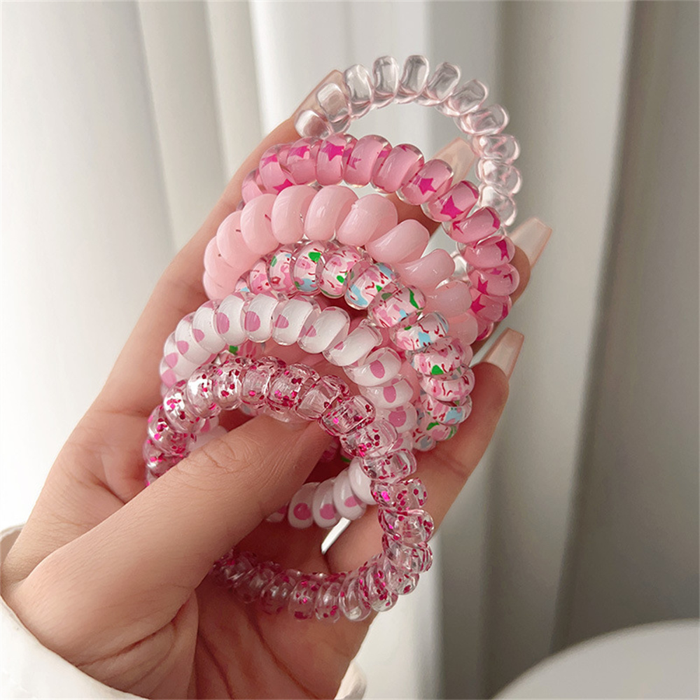 6pcs Sweet Cute Colorful Spira - Silicone Band Women 리뷰 및 가격