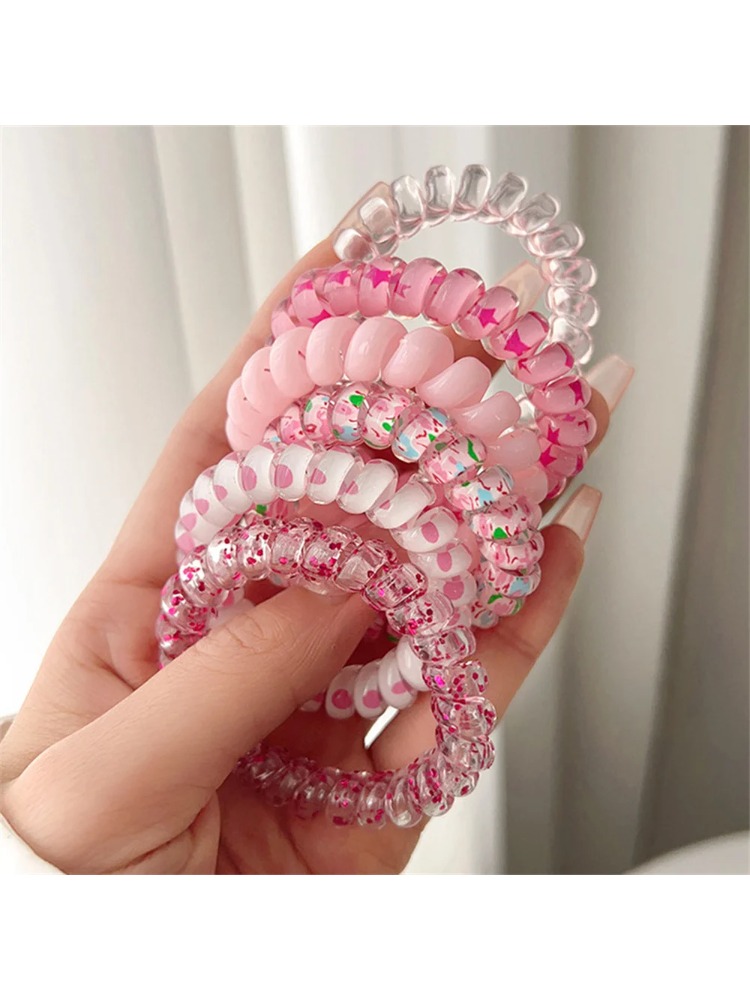 6pcs Sweet Cute Colorful Spira - Silicone Band Women 리뷰 및 가격