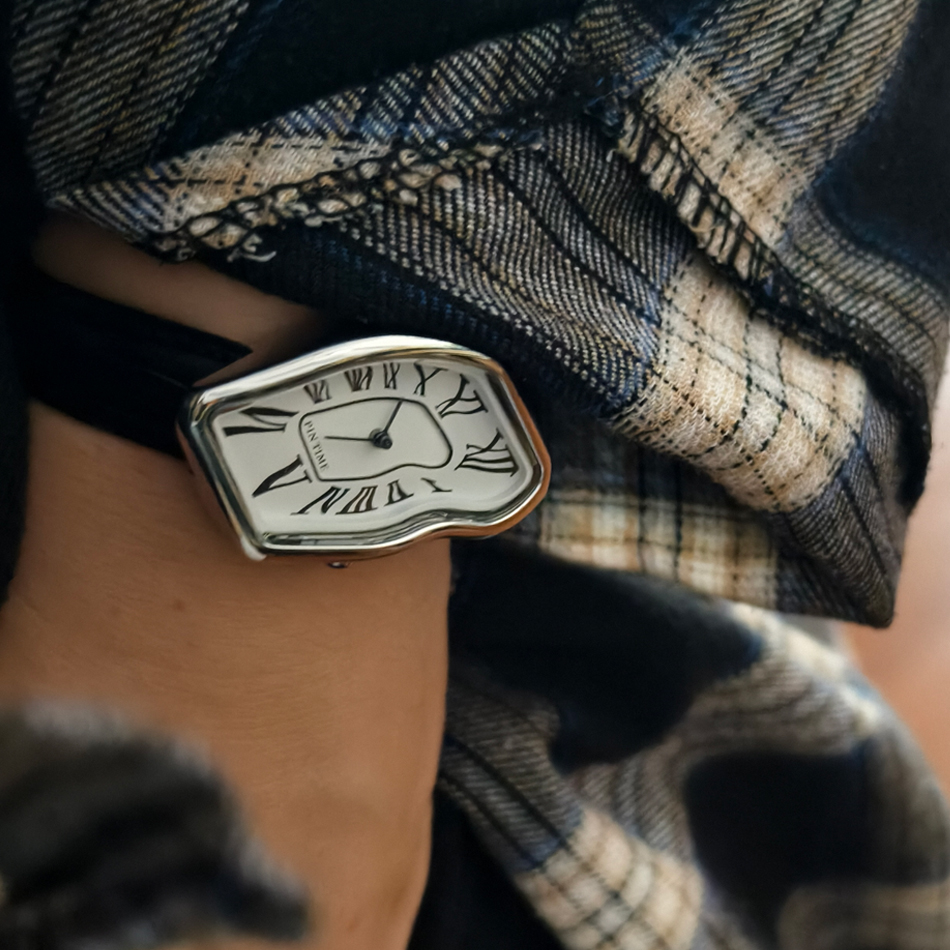 Surrealist Art Melting Clock W - Leather Watch Band Men 리뷰 및 가격