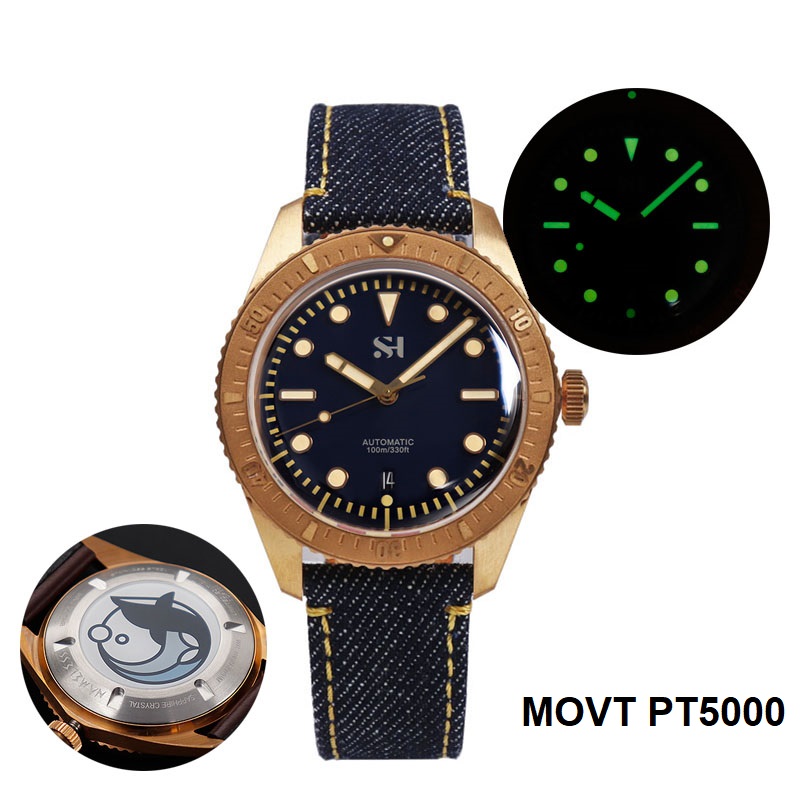 42mm Bronze Mens Watch Mechani - Canvas Strap Watch 리뷰 및 가격