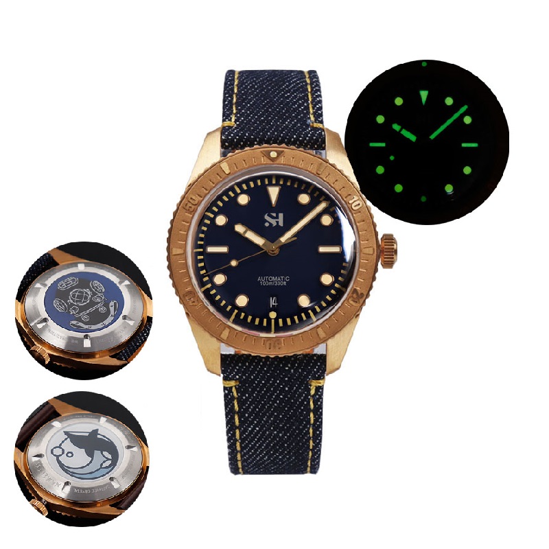 42mm Bronze Mens Watch Mechani - Canvas Strap Watch 리뷰 및 가격