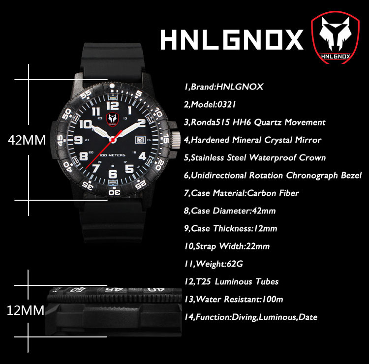 Hnlgnox Mens Pilot Watches Spo - Rubber Strap Diver 리뷰 및 가격