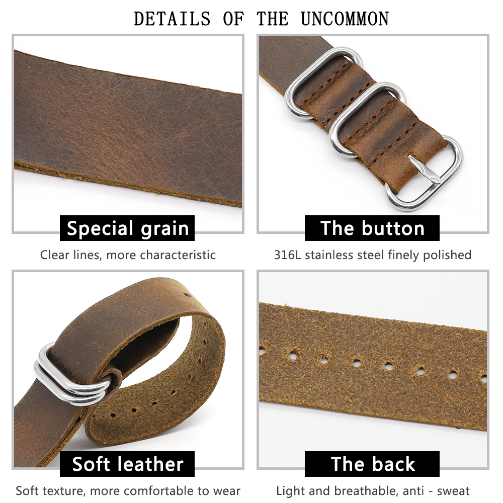 Genuine Leather Watch Band 18m - Suede Strap Watch 리뷰 및 가격