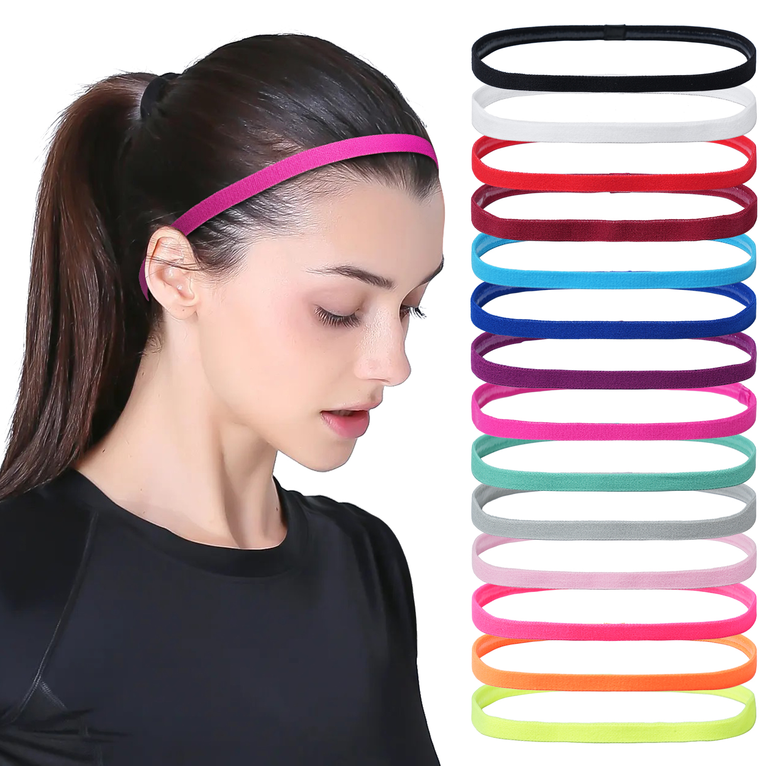 3Pcs Non-Slip Sports Hairband  - Silicone Band Women 리뷰 및 가격