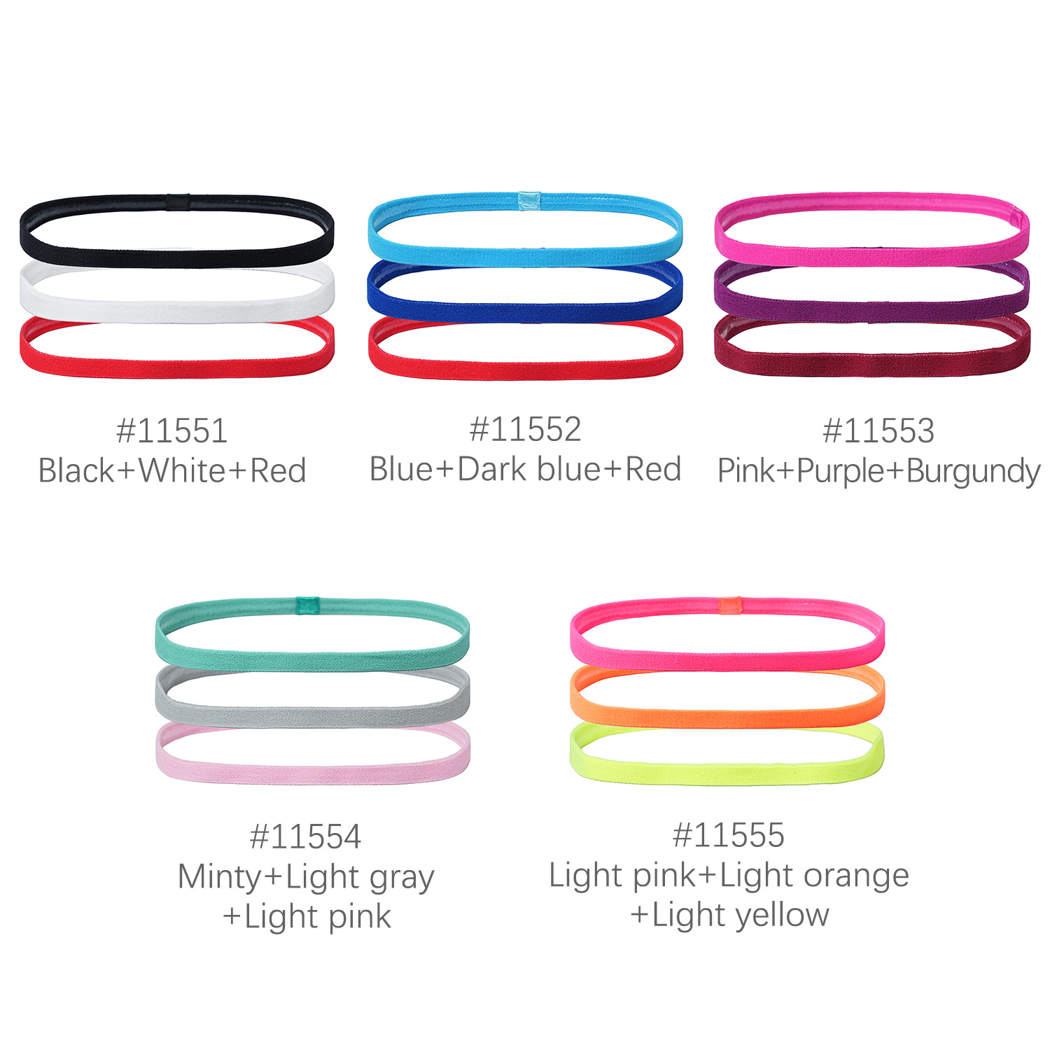 3Pcs Non-Slip Sports Hairband  - Silicone Band Women 리뷰 및 가격