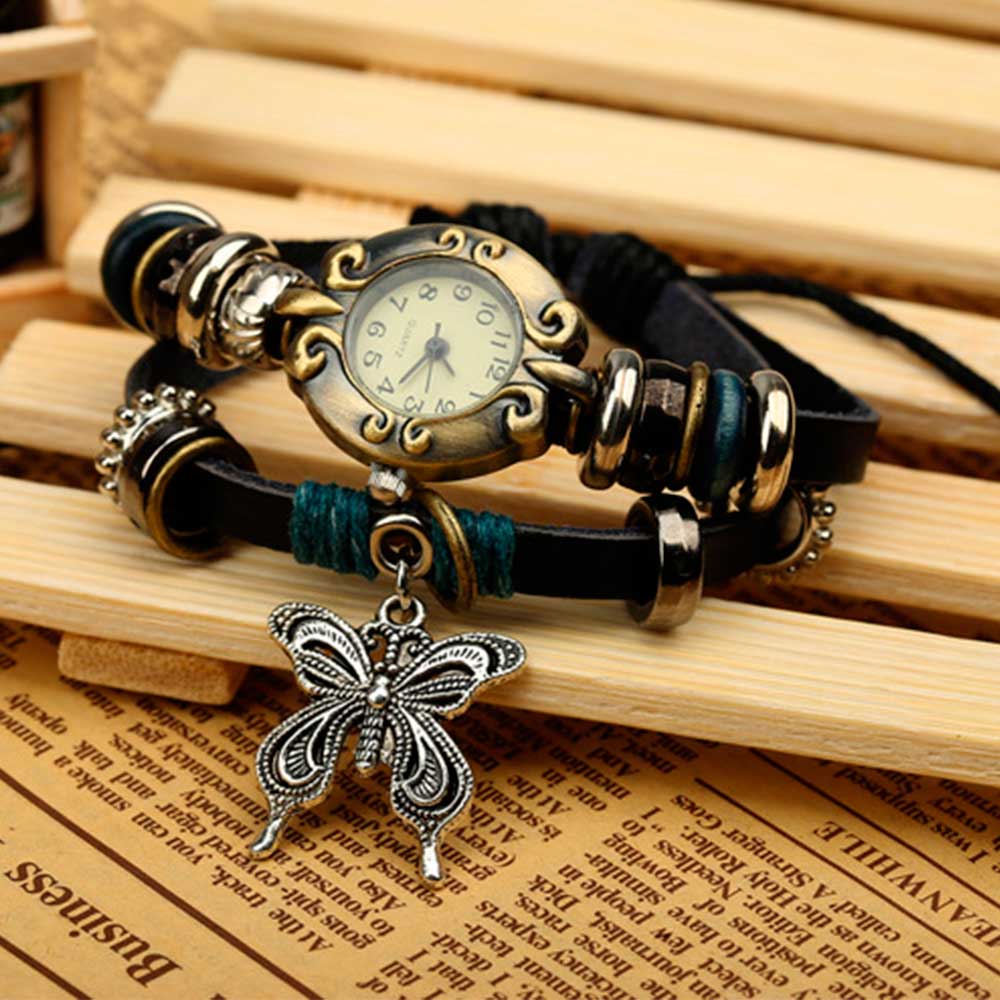 Handmade Butterfly Beads Brace - Leather Watch Band Men 리뷰 및 가격