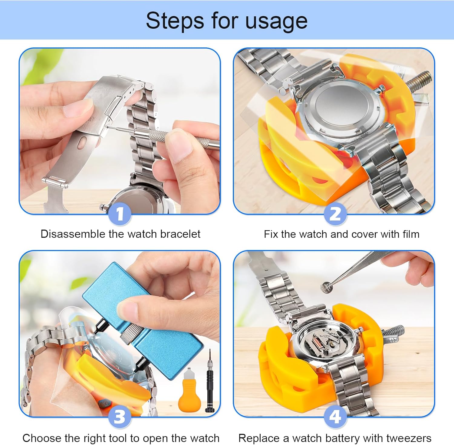 32 pcs Watch Battery Replaceme - Spring Bar Tool Set 리뷰 및 가격