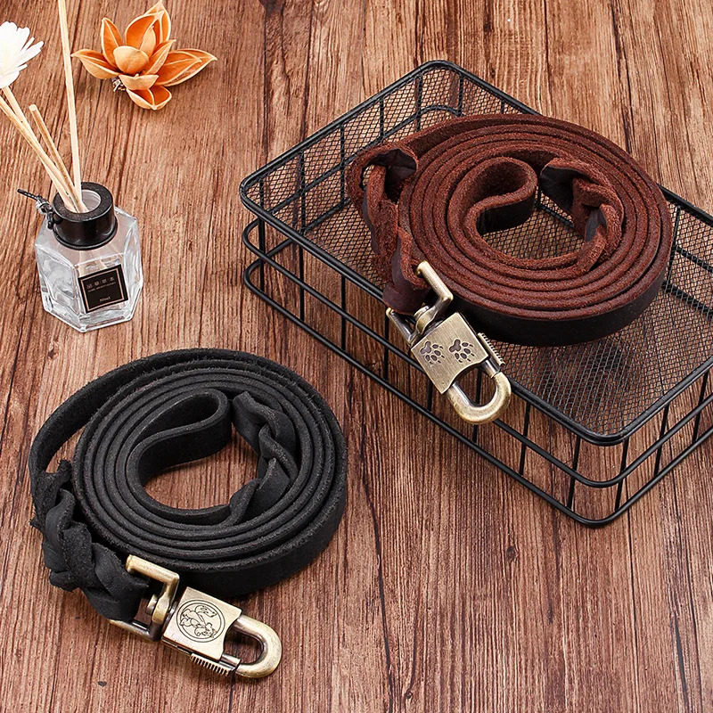 Genuine Leather Dog Leash - To - Leather Strap Quick Release 리뷰 및 가격