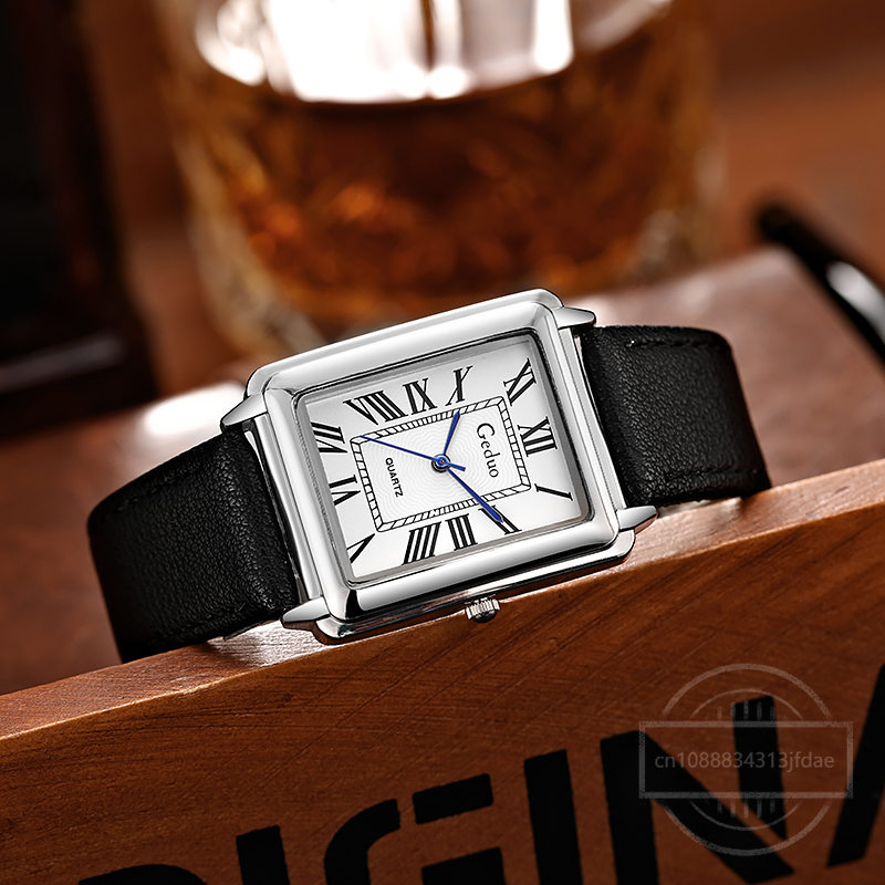 New Fashion Designer Rectangle - Leather Watch Band Men 리뷰 및 가격
