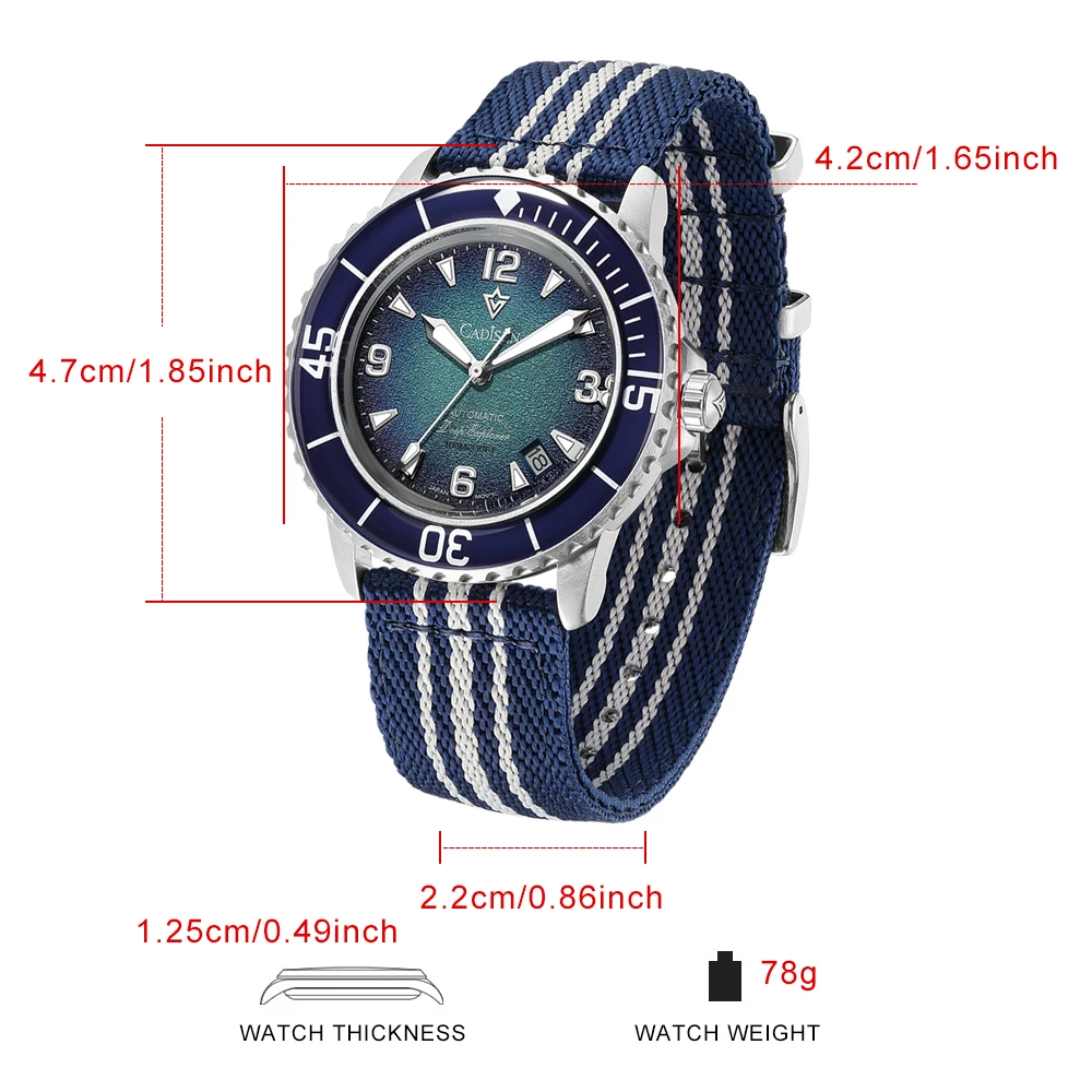 CADISEN Deep Explorer MIYOTA 8 - Canvas Strap Watch 리뷰 및 가격