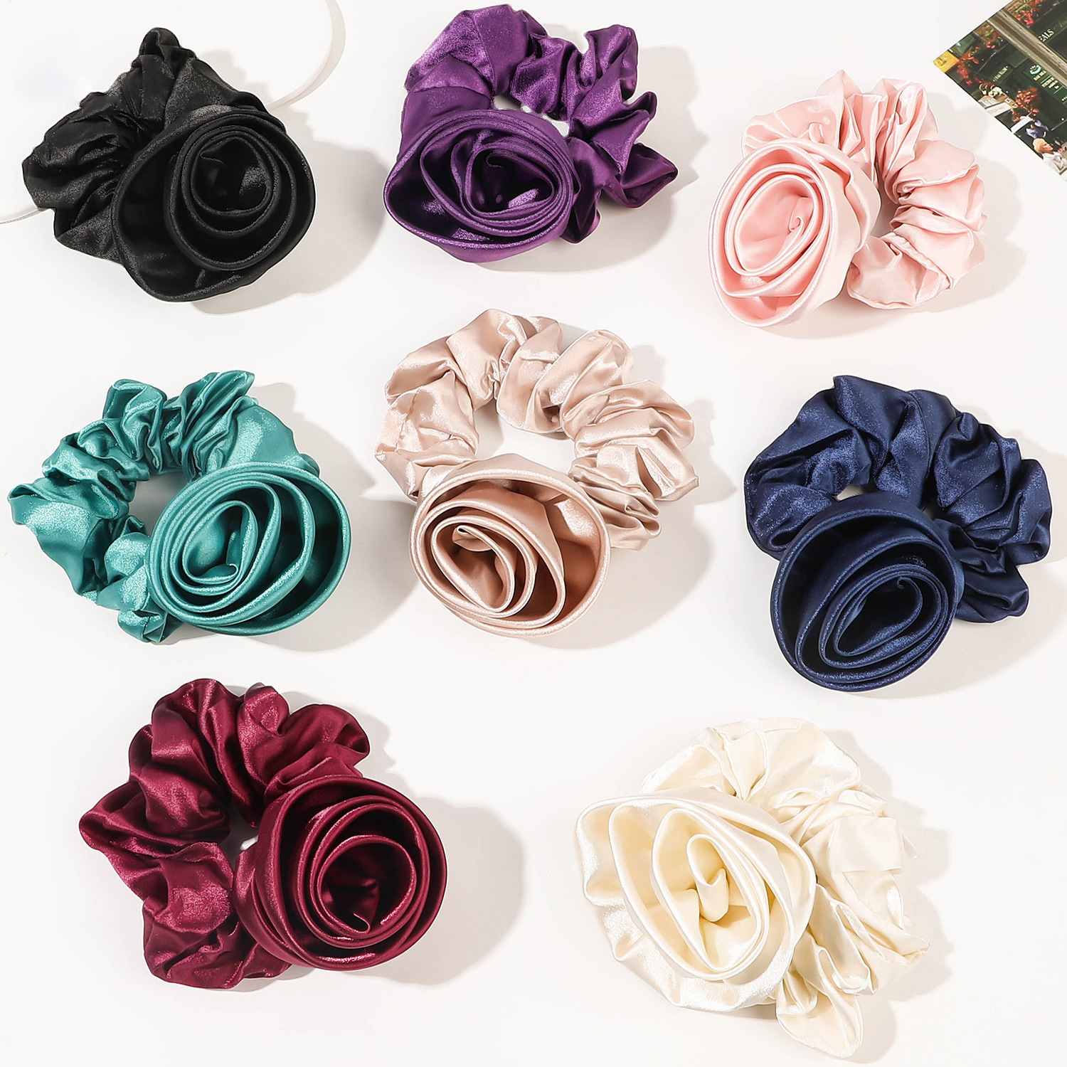 Korean Women Rose Elastic Hair - Silicone Band Women 리뷰 및 가격