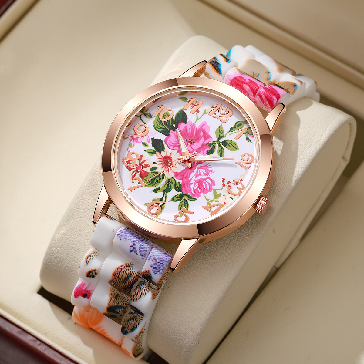 Fashion Flowers Printed Women  - Silicone Band Women 리뷰 및 가격
