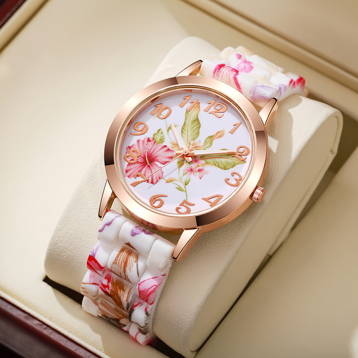 Fashion Flowers Printed Women  - Silicone Band Women 리뷰 및 가격
