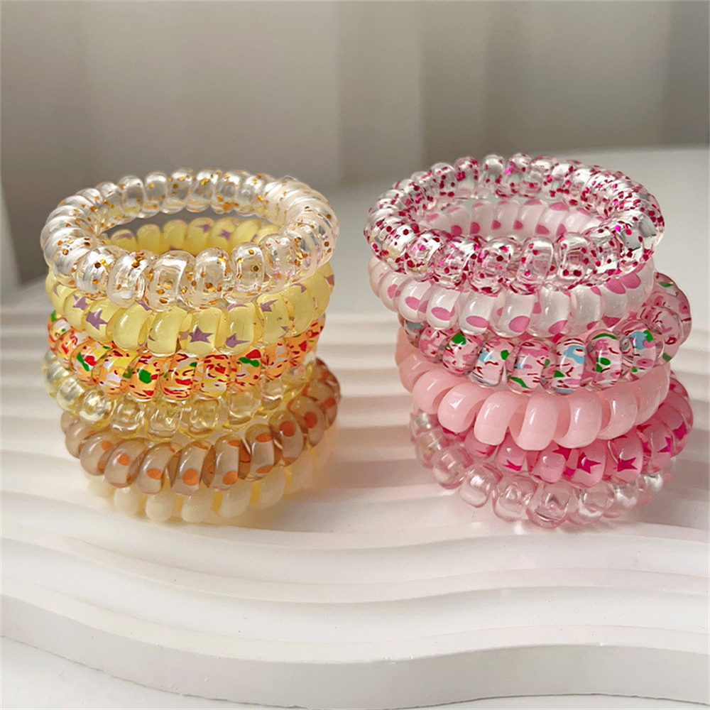 6pcs Sweet Cute Colorful Spira - Silicone Band Women 리뷰 및 가격